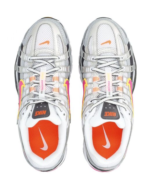 Nike White P-6000 Mesh And Rubber Sneakers