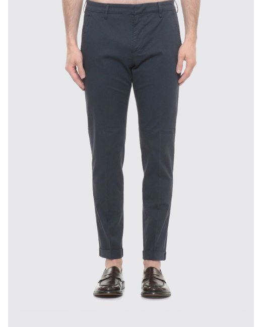 Dondup Blue Stretch Cotton Chino Pants for men