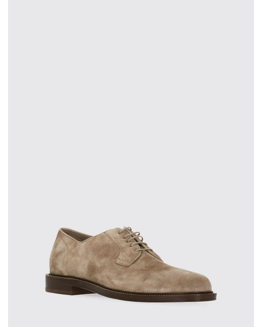 Brunello Cucinelli Brown Suede Derby for men