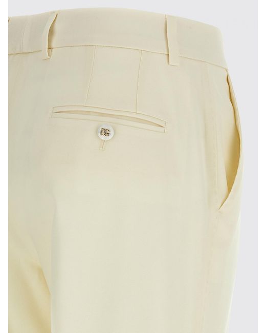 Dolce & Gabbana Natural Dolce &Amp Gabbana Slim Fit Virgin Wool Trousers
