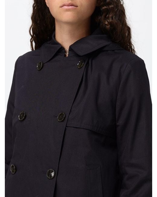 Herno Black Short Double-Breasted Trench Coat