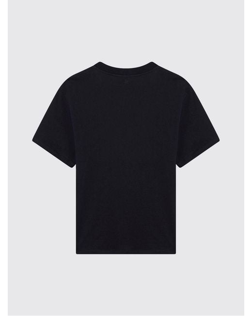 AMI Blue Organic Cotton Crewneck T-Shirt With Ami De Coeur Embroidery for men