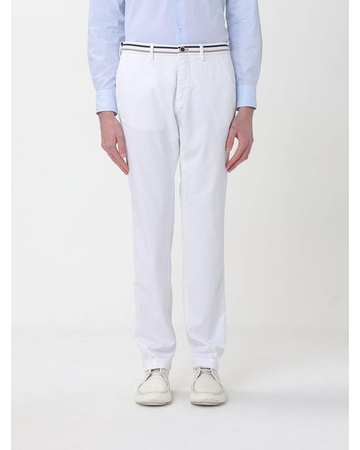 Mason's White Cotton And Wool Blend Chino Trousers for men