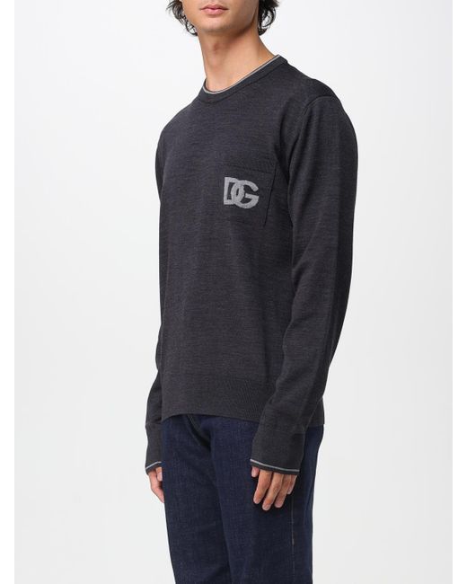 Dolce & Gabbana Blue Dolce &Amp Gabbana Dg Virgin Wool Crew Neck Sweater for men