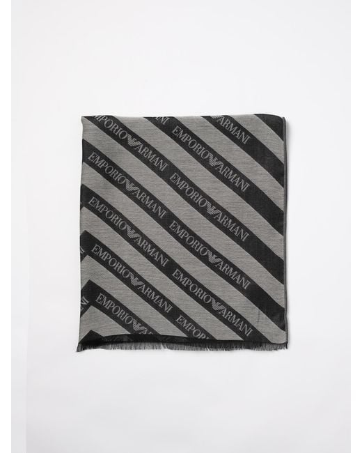 Sciarpa Logata di Emporio Armani in Gray da Uomo