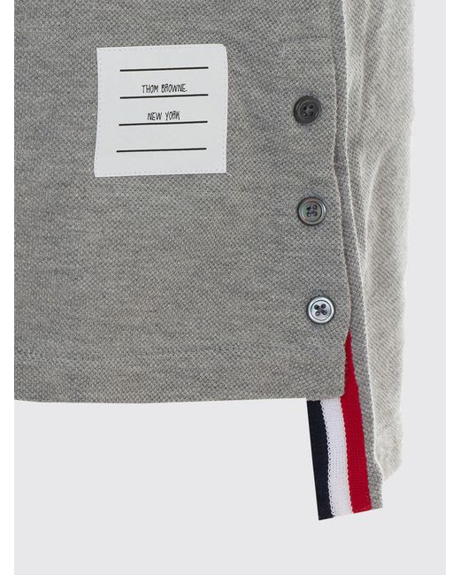 Thom Browne White 4-Bar Detail Cotton Mini Polo Dress
