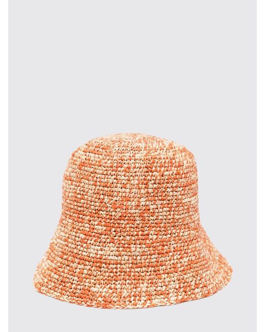 IBELIV Orange Andao Crocheted Raffia Hat