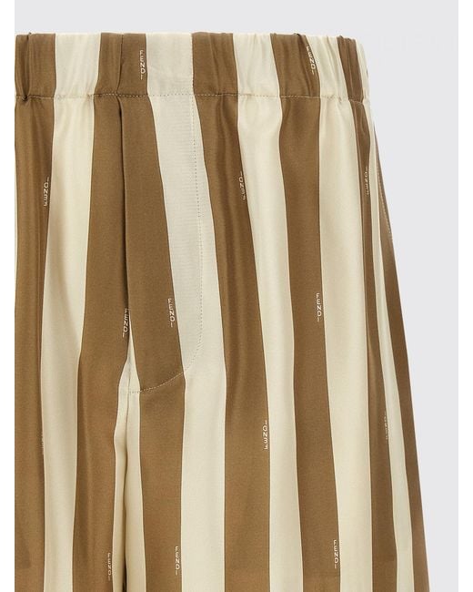 Fendi Natural Silk Striped Bermuda Shorts for men