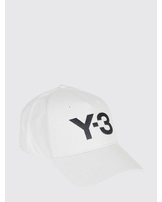 Y-3 White Cotton Hat With Logo Print for men