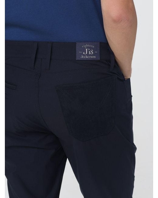Jeckerson Blue Slim Fit Trousers for men