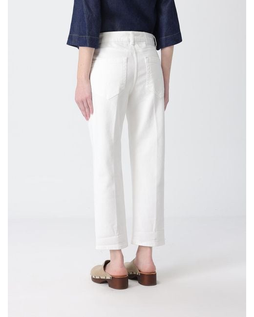 Vaqueros De Denim Cropped Fit Koons Dondup de color White