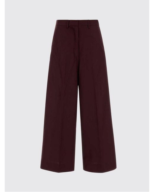 Max Mara Purple High-Waisted Wide-Leg Cotton Palazzo Trousers
