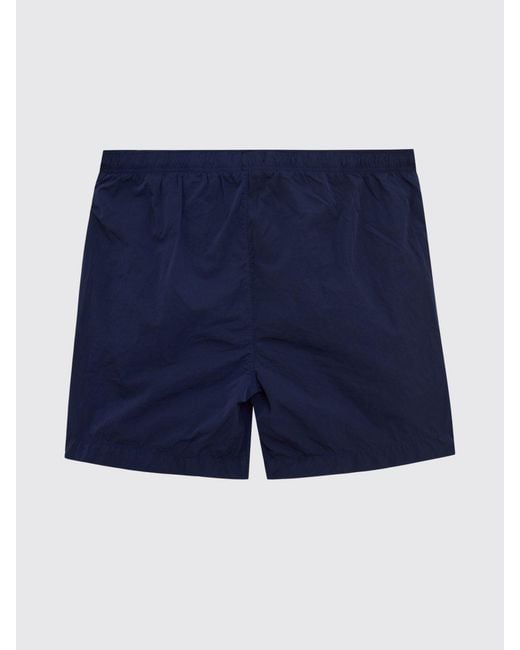 C P Company Blue Polyamide Swim Shorts With Elasticated Waist for men