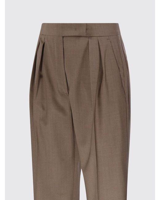 Max Mara Natural Virgin Wool Formal Trousers