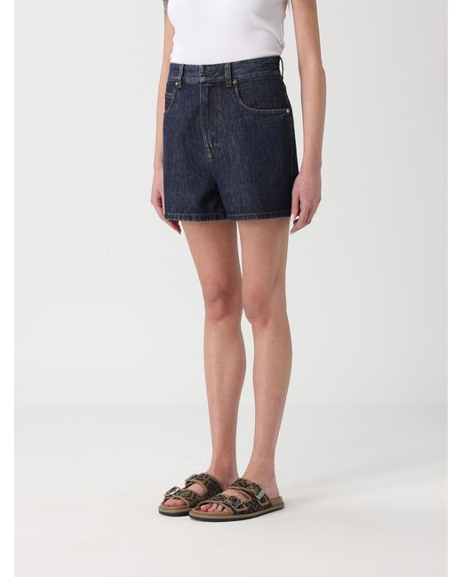 Fendi Blue Cotton Denim Shorts