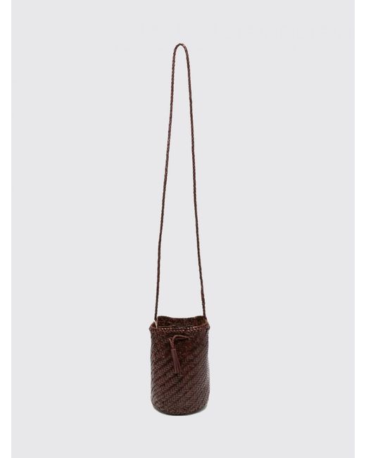 Dragon Diffusion White Pompom Double Jump Woven Leather Bag