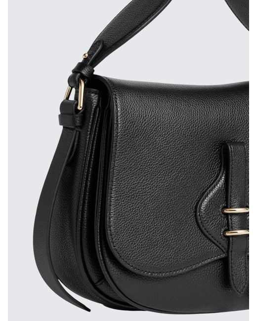 Coccinelle Black Mavery Leather Medium Shoulder Bag