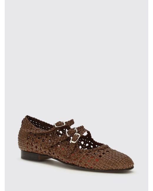 CAREL PARIS Brown Woven Leather Ballerinas