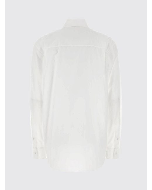 The Row White Cotton Poplin Shirt With Classic Collar And Patch Pocket