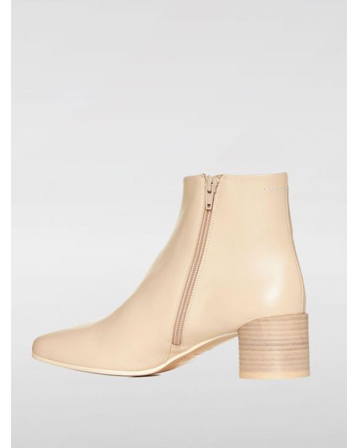MM6 by Maison Martin Margiela Natural Flat Ankle Boots