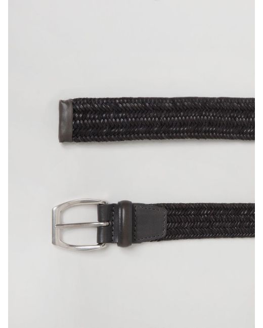 Cintura Wide in pelle intrecciata stretch di Orciani in Black da Uomo