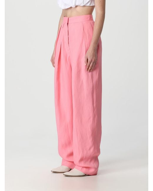 Stella McCartney Pink Pants In Viscose Blend