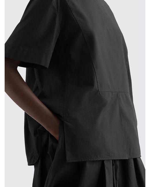 Jil Sander Black Basic Cotton Crew-Neck Top
