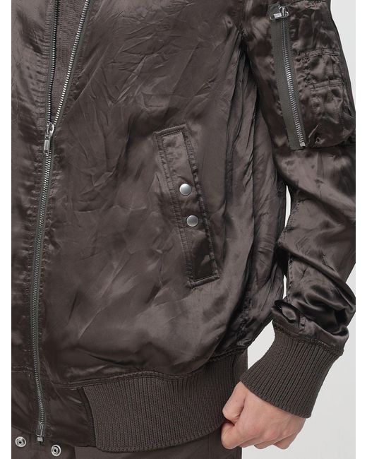 Rick Owens Gray Cupro And Virgin Wool Bomber Jacket for men