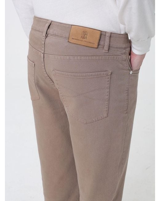 Brunello Cucinelli Gray Straight Stretch Denim Jeans for men
