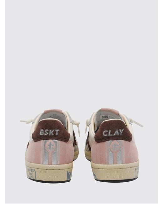 Premiata White Clay Suede Sneakers With Studs