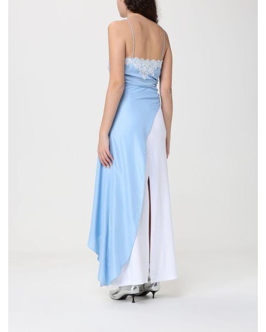 Moschino Couture Blue Silk And Lace Top