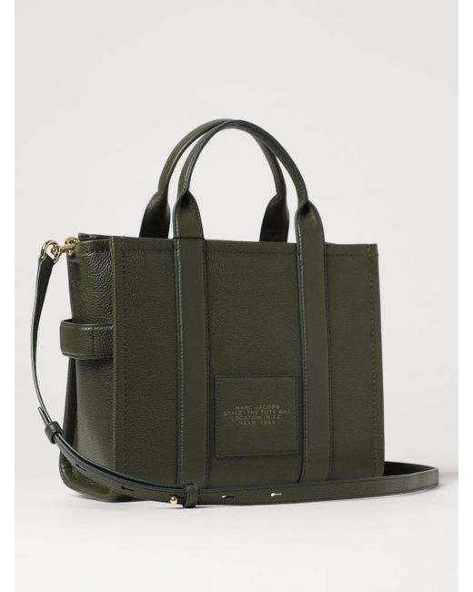 Marc Jacobs Green The Medium Tote Bag In Grained Leather