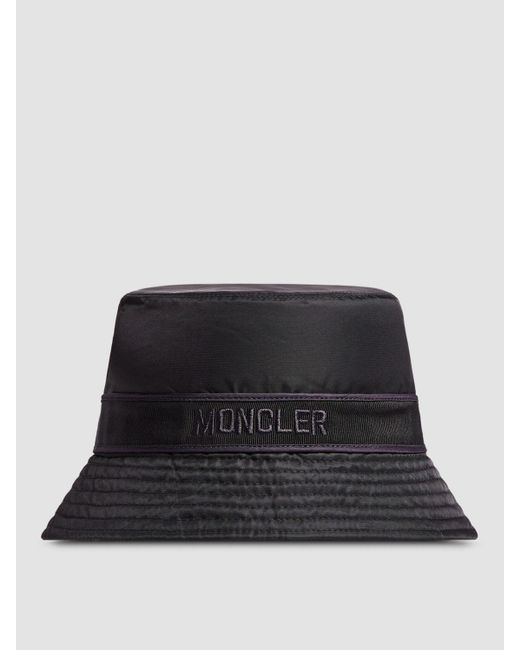 Cappello in nylon con logo ricamato di Moncler in Black