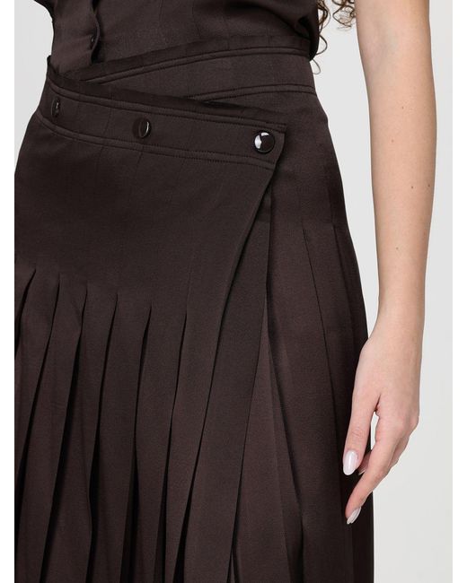 Semicouture Black Silk Blend Skirt