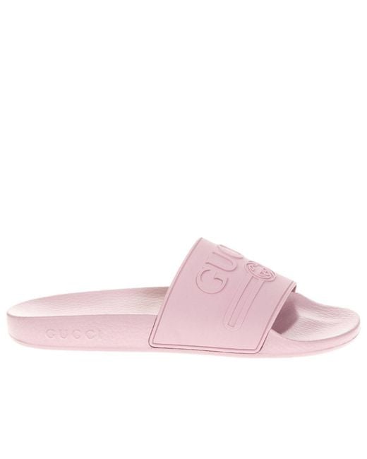 Gucci Rubber Slides Pink