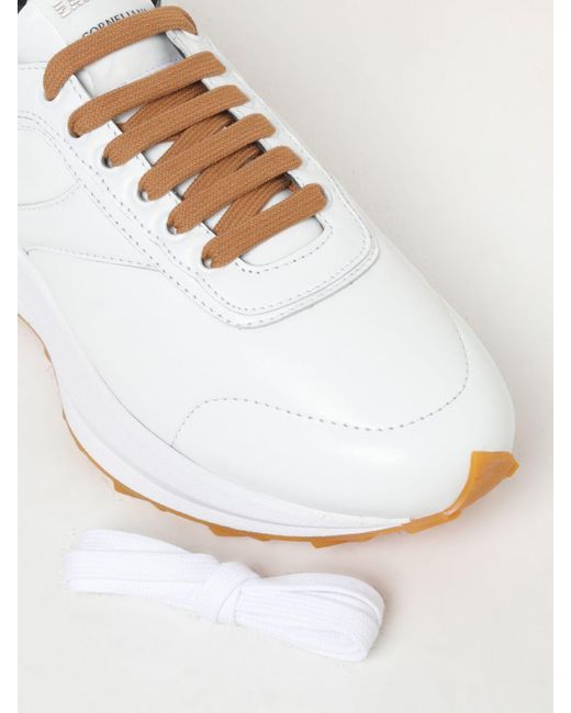 Sneakers in pelle di Corneliani in White da Uomo