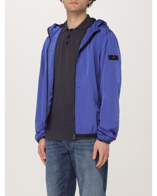 Peuterey Blue Lightweight Hooded Windbreaker Jacket for men