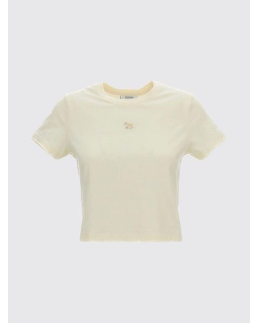 Maison Kitsuné White Maison KitsunÉ Logo Cotton T-Shirts