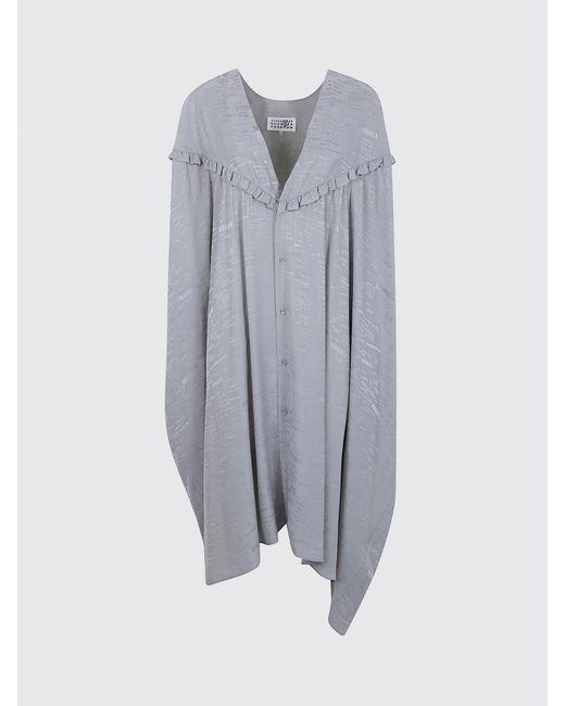 MM6 by Maison Margiela Gray Oversized Viscose Jersey Dress