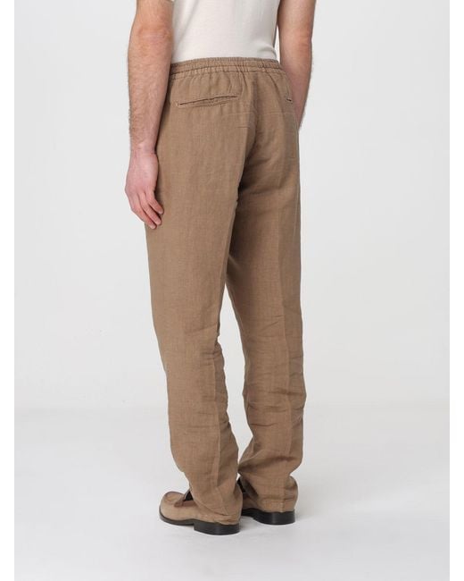 Boglioli Natural Linen Drawstring Trousers for men