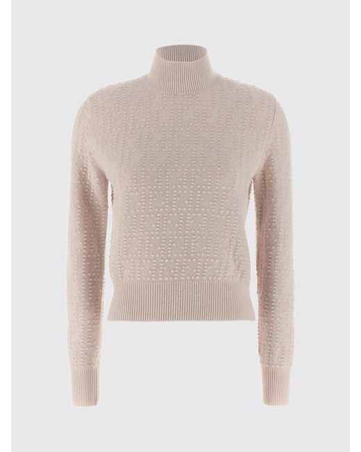 Fendi White Wool And Cashmere Turtleneck Sweater Ff