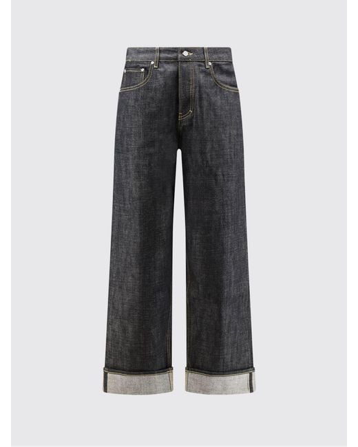 Represent Blue Cotton Denim Wide-Leg Jeans for men