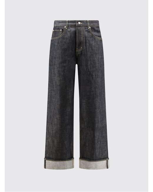 Represent Blue Cotton Denim Wide-Leg Jeans for men