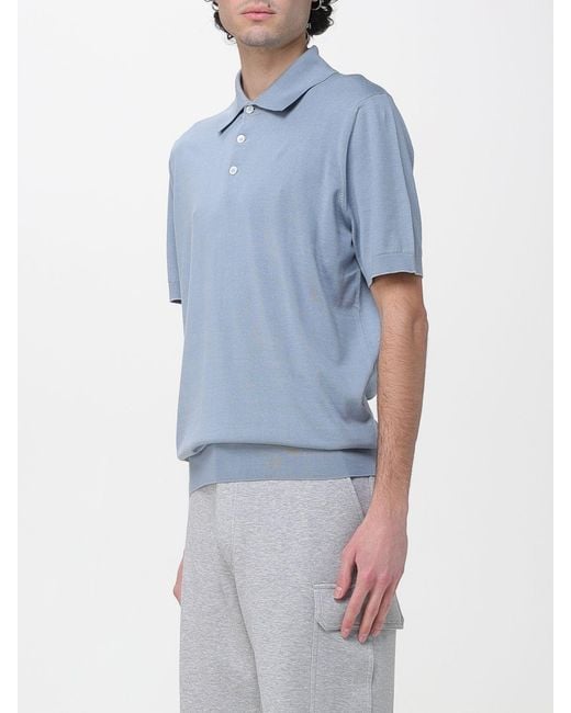 Polo De Punto De Cachemira Brunello Cucinelli de hombre de color Blue