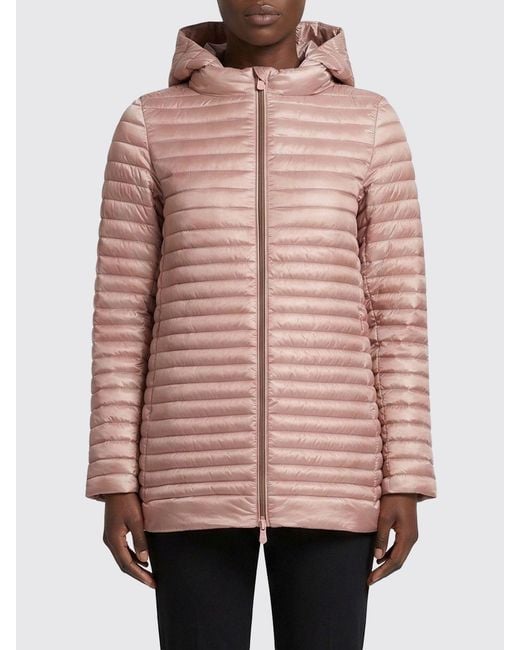 Save The Duck Pink Nylon Down Jacket With Hood