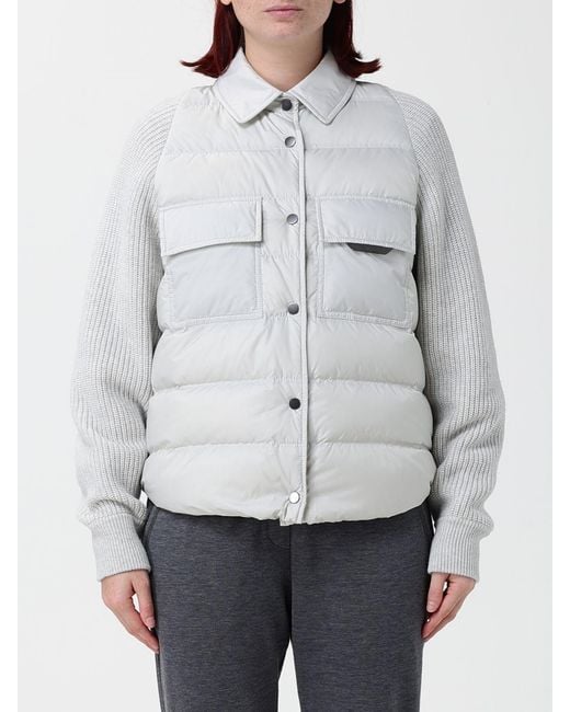 Brunello Cucinelli Gray Short Quilted Down Jacket