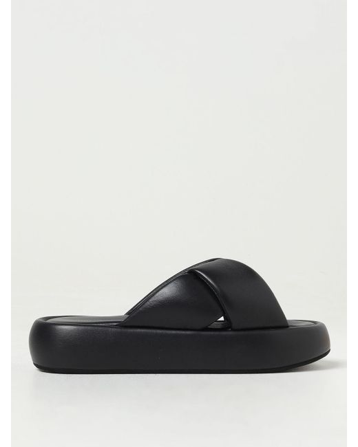 Liviana Conti Black Flat Sandals