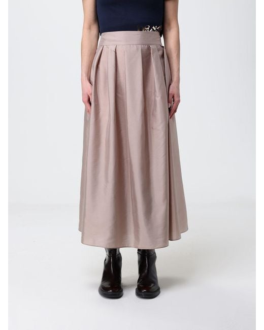 Max Mara Pink Silk Blend Satin Midi Skirt