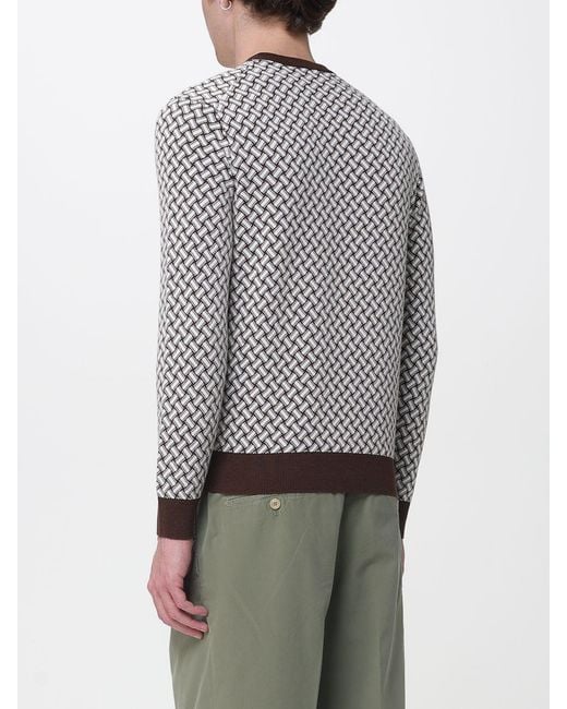 Drumohr Gray Micro Pattern Crew Neck Knit for men