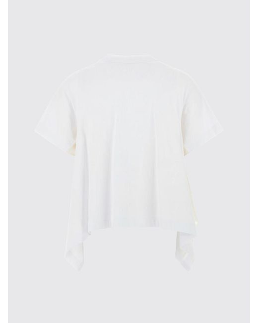 Sacai White Cotton T-Shirts